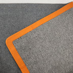 Hermes Cashmere Wool Trim Blanket Shawl Gray Orange Scarf — view 6