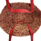 Loewe Eclipse Basket Raffia&calfskin Medium Red Natural Handbag — view 6