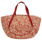 Loewe Eclipse Basket Raffia&calfskin Medium Red Natural Handbag — view 4