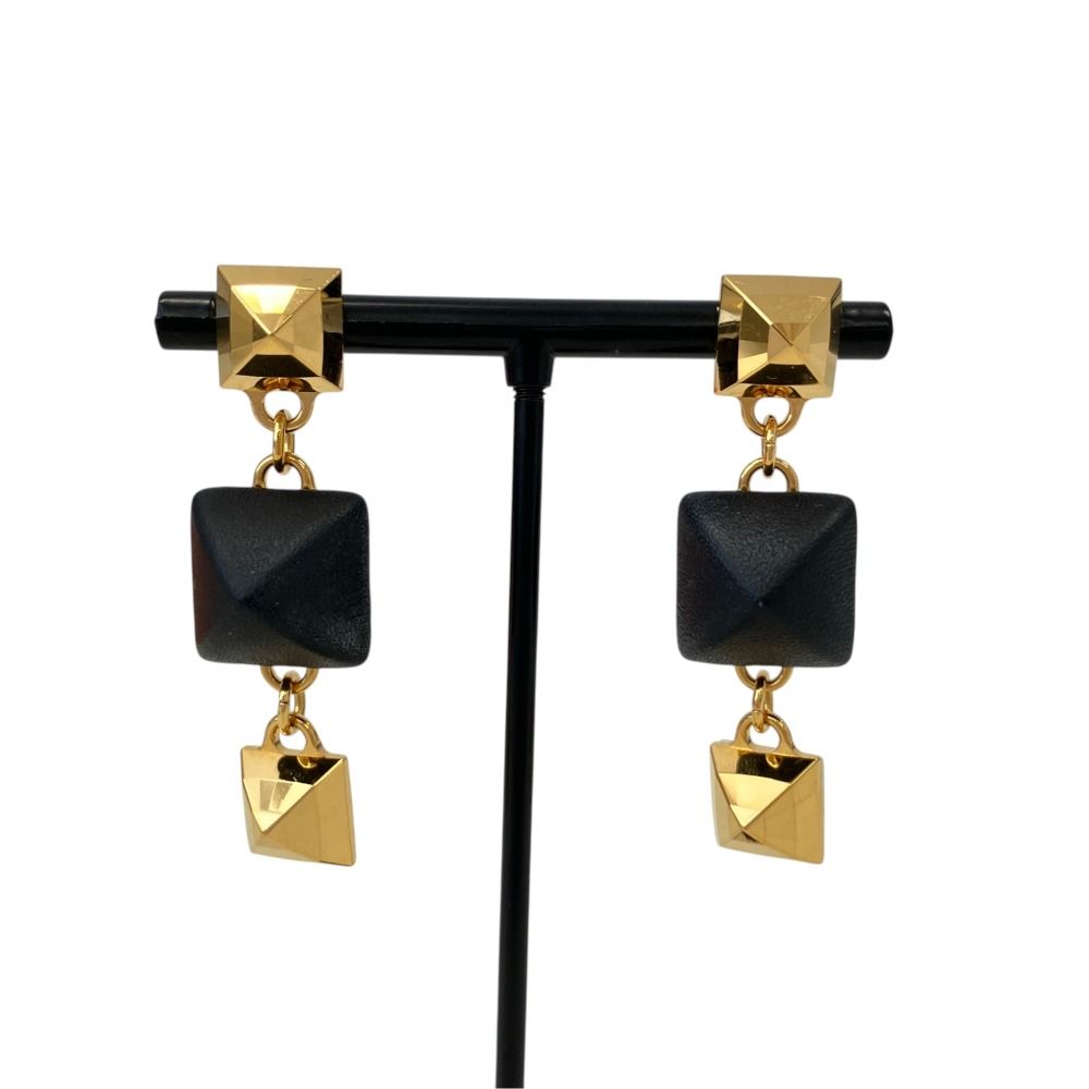 Hermes Disco Faubourg Medor Stud Drop Earrings Gold Colored — view 2