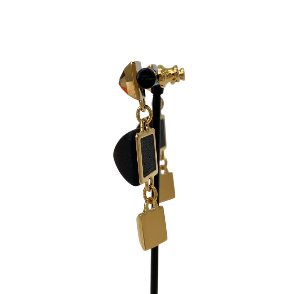 Hermes Disco Faubourg Medor Stud Drop Earrings Gold Colored — view 3