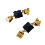 Hermes Disco Faubourg Medor Stud Drop Earrings Gold Colored