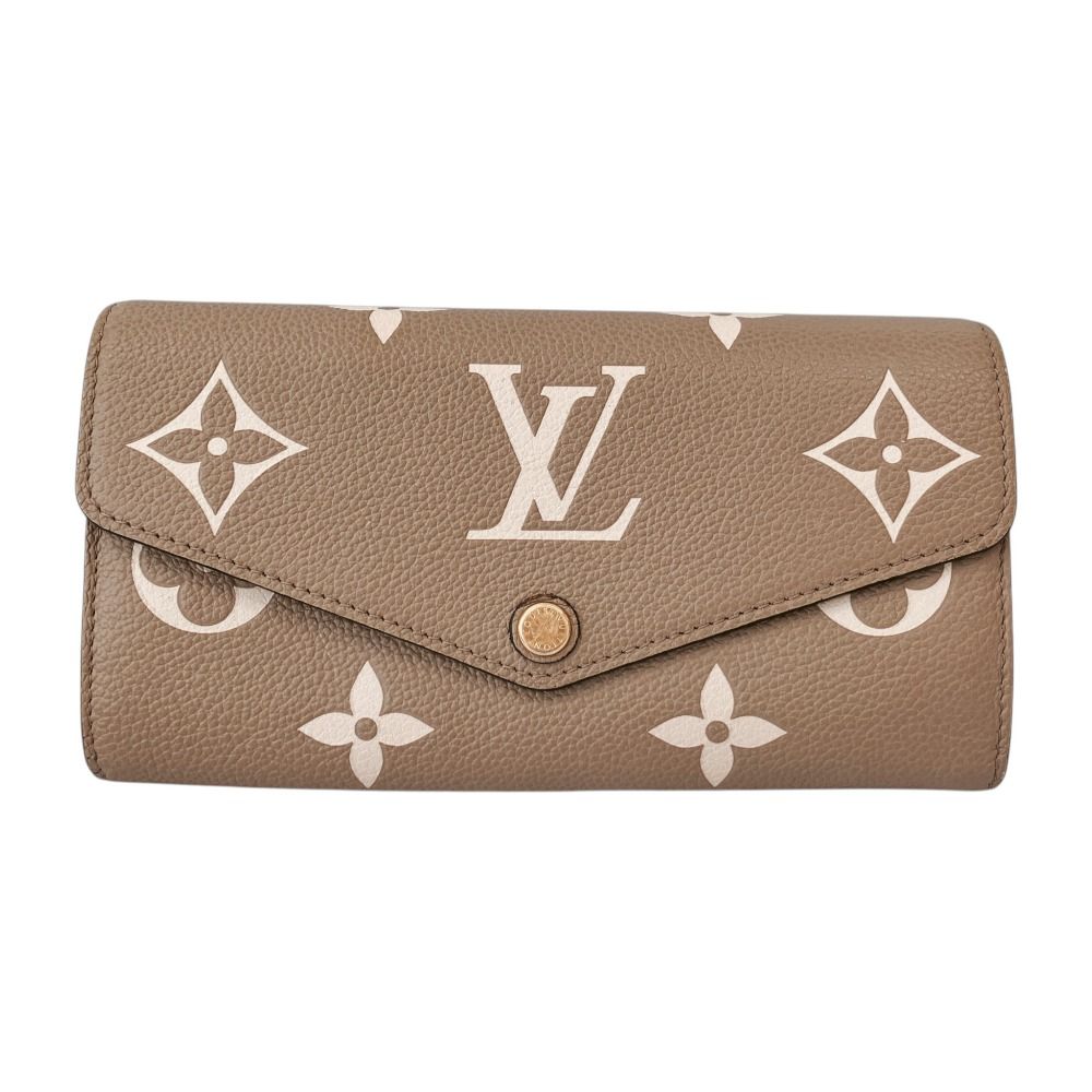 Louis Vuitton Portefeuille Sarah NM Monogram Empreinte Wallet Tourterelle Cream
