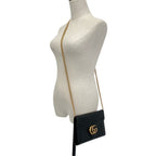 Gucci GG Marmont Chain Wallet Black Shoulder Bag — view 8