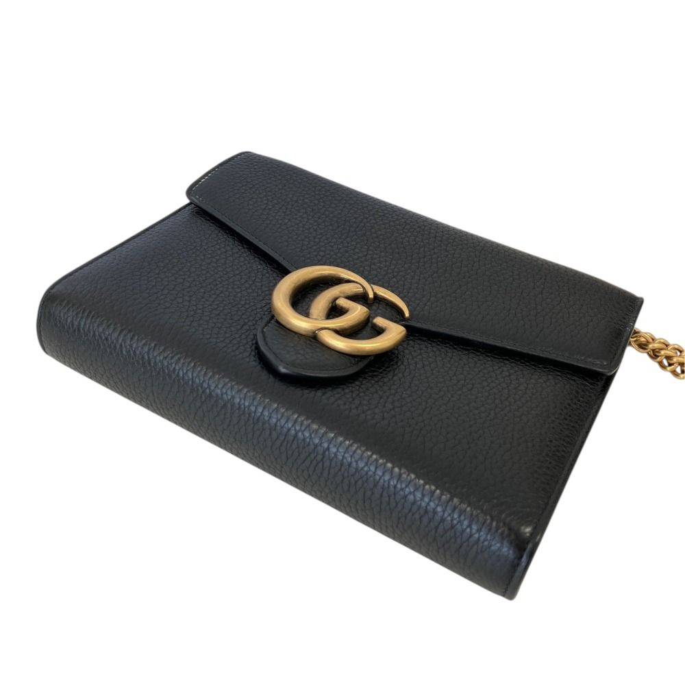 Gucci GG Marmont Chain Wallet Black Shoulder Bag — view 4