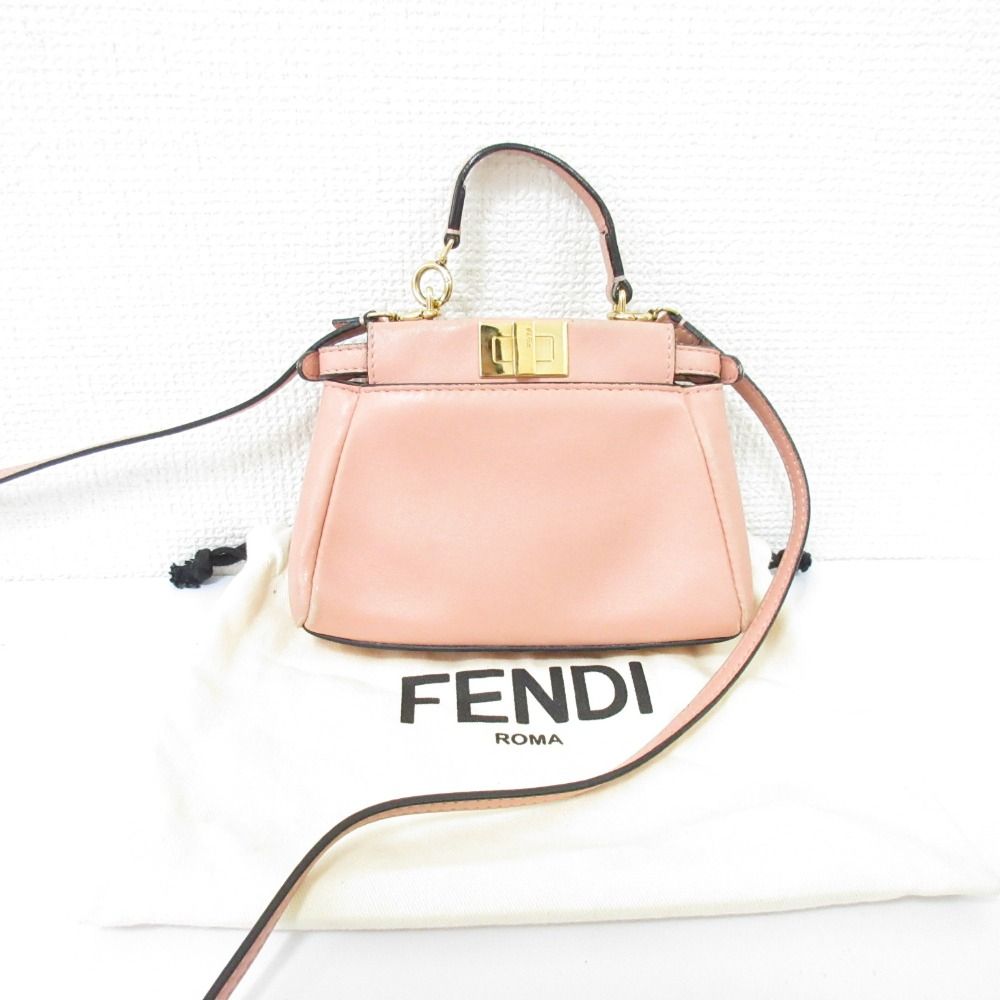 Fendi Micro Peekaboo 2-Way Shoulder Bag Pink — view 7