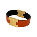 Hermes Lurie Reversible Bracelet Swift Black Orange