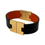 Hermes Lurie Reversible Bracelet Swift Black Orange — view 5