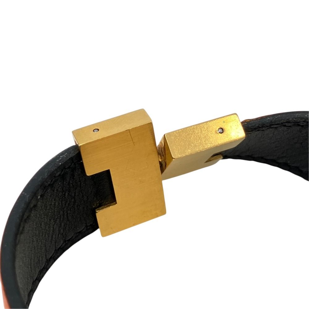 Hermes Lurie Reversible Bracelet Swift Black Orange — view 3