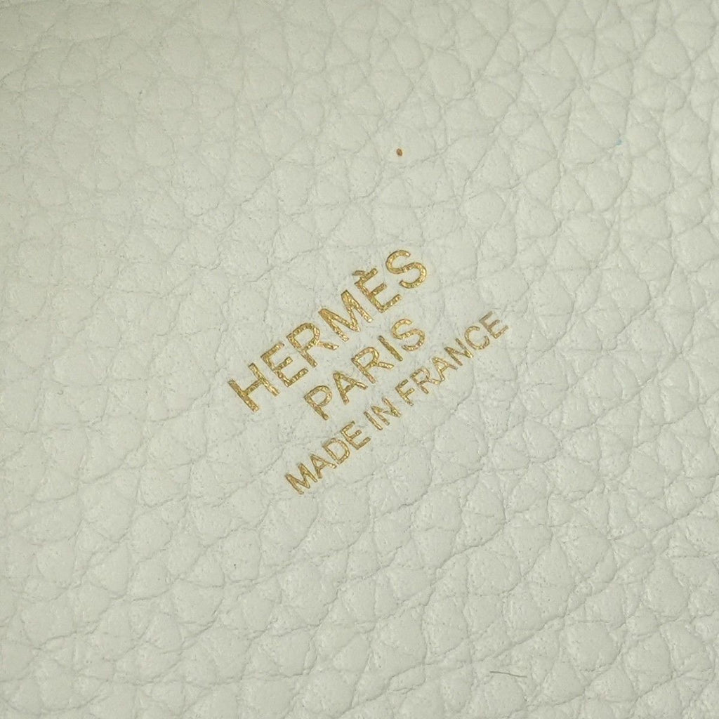 Hermes Picotin Lock PM 18 PM Tote Bag Taurillon Clemence White Gold — view 7