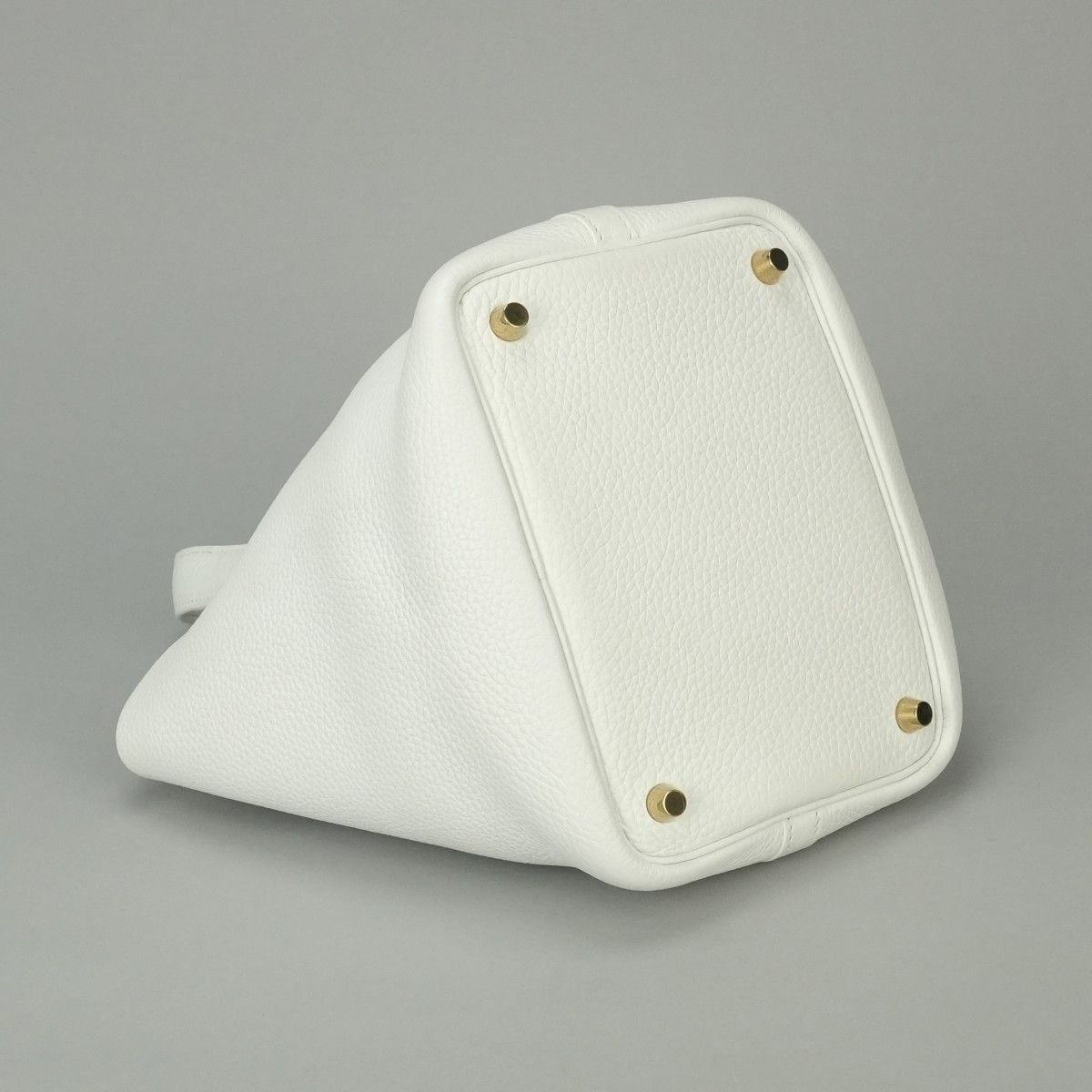 Hermes Picotin Lock PM 18 PM Tote Bag Taurillon Clemence White Gold — view 5