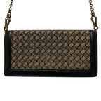 Bottega Veneta Intrecciato Chain Wallet Shoulder Bag Gold Colored Black