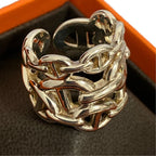 Hermes Chaine D'ancre Enchainee GM Ring 925 53 Silver