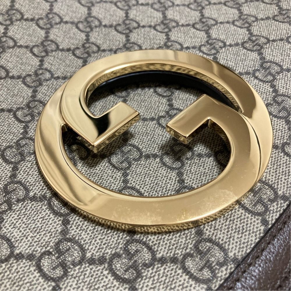Gucci Blondie GG Supreme Shoulder Bag Beige Brown — view 7