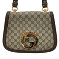Gucci Blondie GG Supreme Shoulder Bag Beige Brown