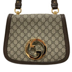 Gucci Blondie GG Supreme Shoulder Bag Beige Brown