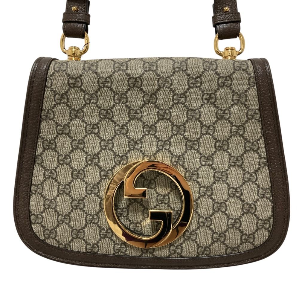 Gucci Blondie GG Supreme Shoulder Bag Beige Brown