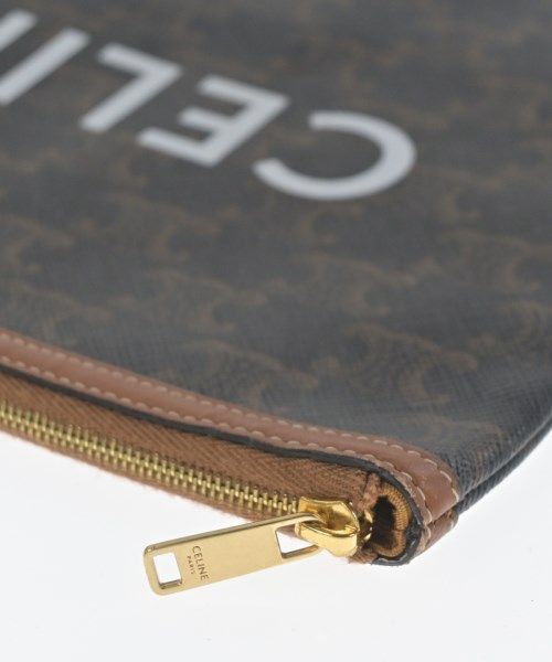 Celine Triomphe Canvas Clutch Pouch Brown — view 5