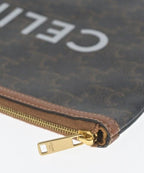 Celine Triomphe Canvas Clutch Pouch Brown — view 5