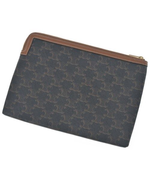 Celine Triomphe Canvas Clutch Pouch Brown — view 2