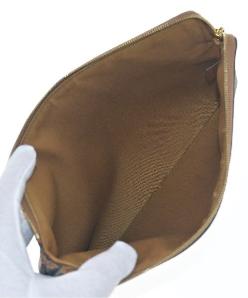 Celine Triomphe Canvas Clutch Pouch Brown — view 3