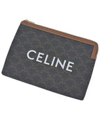 Celine Triomphe Canvas Clutch Pouch Brown