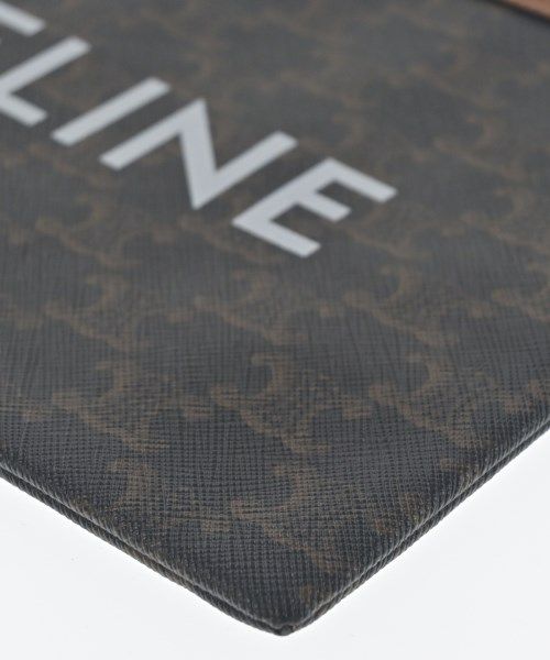 Celine Triomphe Canvas Clutch Pouch Brown — view 6