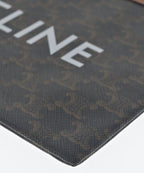 Celine Triomphe Canvas Clutch Pouch Brown — view 6