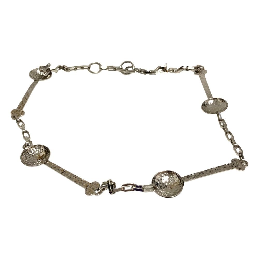 Loewe Palladium Hammered Spoon Necklace Silver Colored