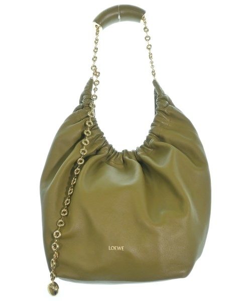 Loewe Leather Squeeze Medium Handbag Khaki