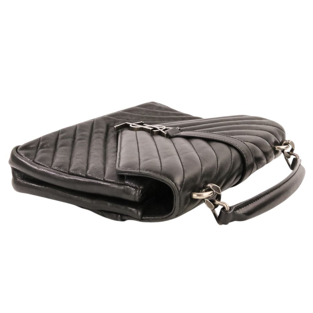 Saint Laurent Paris Carre Medium Leather 2-Way Chain Shoulder Bag Black — view 5