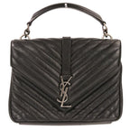 Saint Laurent Paris Carre Medium Leather 2-Way Chain Shoulder Bag Black — view 2