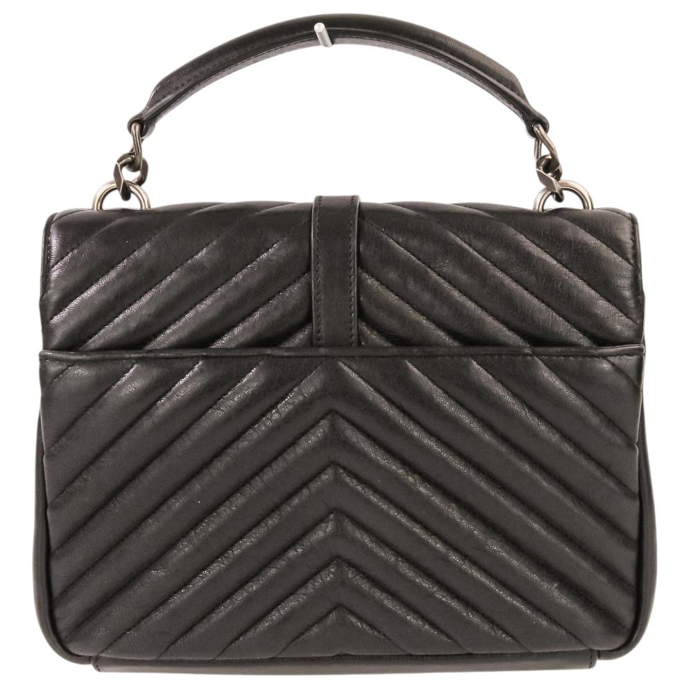Saint Laurent Paris Carre Medium Leather 2-Way Chain Shoulder Bag Black — view 3