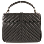 Saint Laurent Paris Carre Medium Leather 2-Way Chain Shoulder Bag Black — view 3