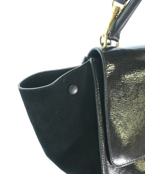 Celine Leather Trapeze Medium Handbag Black — view 8