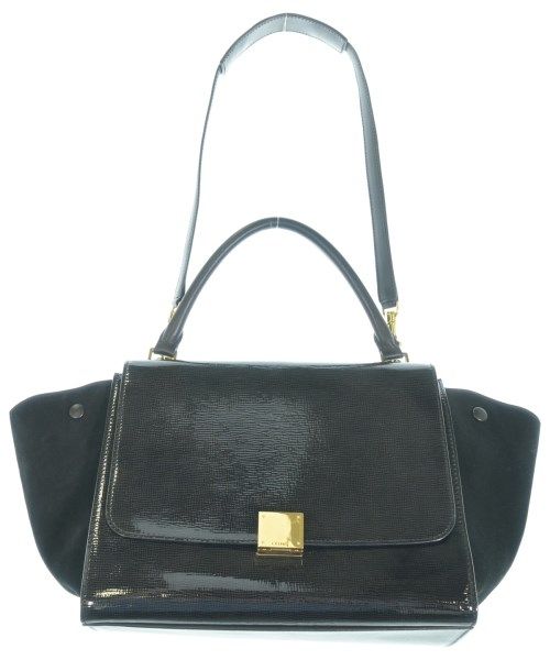 Celine Leather Trapeze Medium Handbag Black — view 3