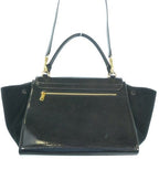 Celine Leather Trapeze Medium Handbag Black — view 2