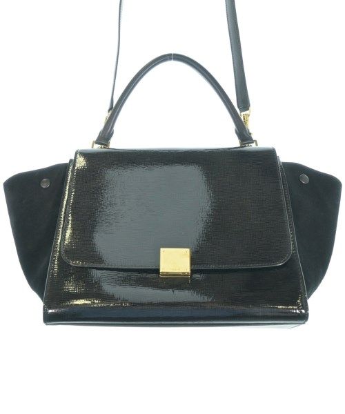 Celine Leather Trapeze Medium Handbag Black
