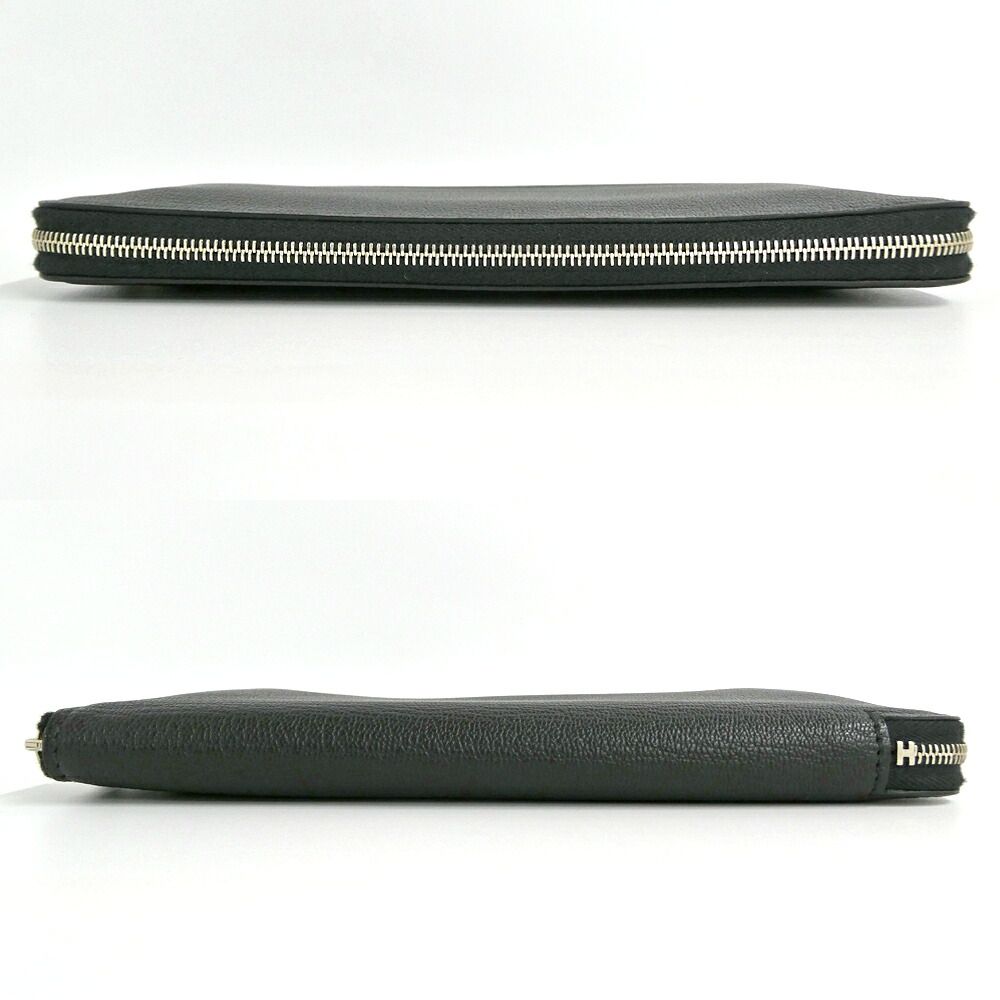 Hermes Azap Long Classic Black Silver Chevre Wallet — view 4