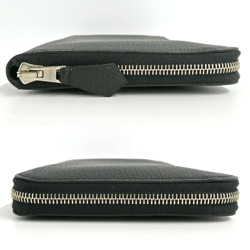 Hermes Azap Long Classic Black Silver Chevre Wallet — view 3