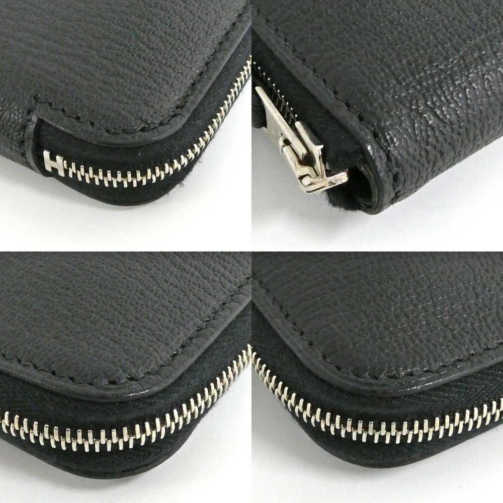 Hermes Azap Long Classic Black Silver Chevre Wallet — view 7
