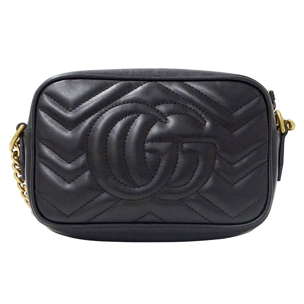 Gucci Shoulder Bag GG Marmont Leather Black Quilted — view 2