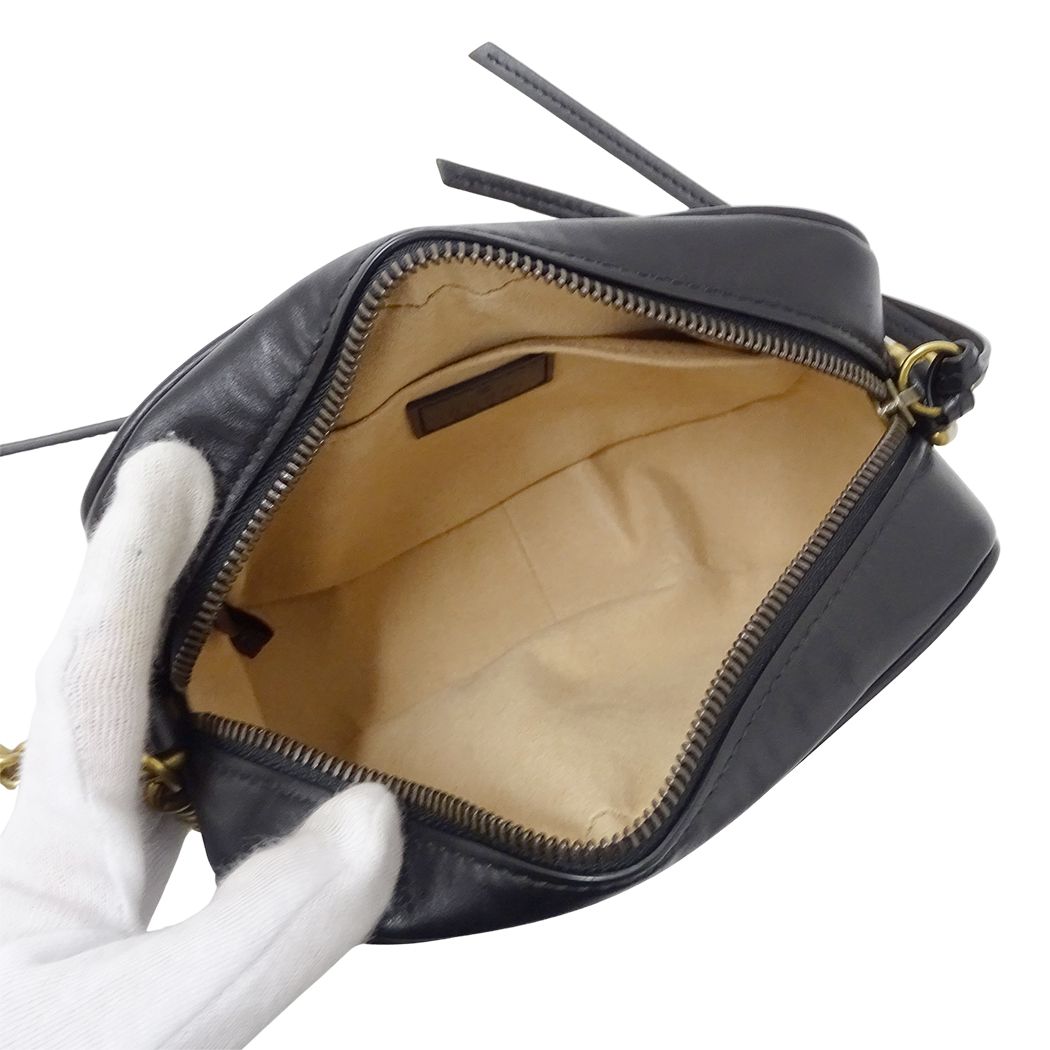 Gucci Shoulder Bag GG Marmont Leather Black Quilted — view 5