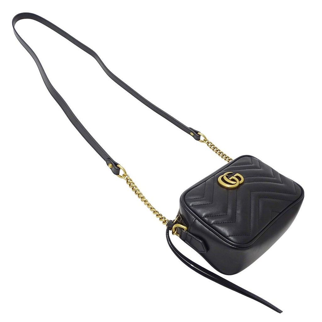 Gucci Shoulder Bag GG Marmont Leather Black Quilted — view 4