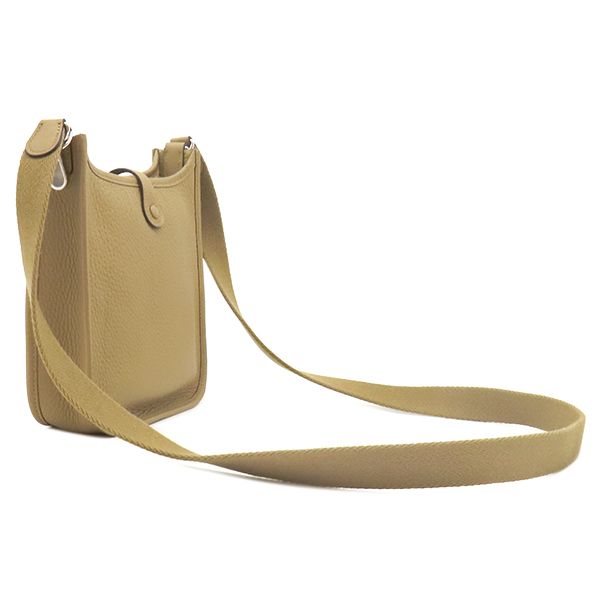 Hermes Shoulder Bag Evelyne TPM 16 Long Taurillon Clemence Dune Silver — view 2