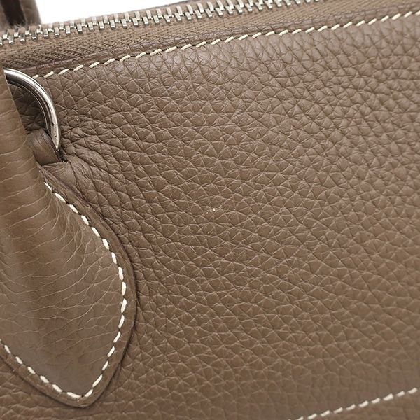 Hermes 2-Way Bag Bolide 31 Taurillon Clemence Etoupe Silver Greige Shoulder — view 8