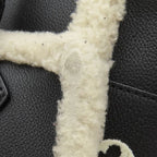 Louis Vuitton 2-Way Bag on My Side MM Leather Shearling Black White Gold Fur — view 7