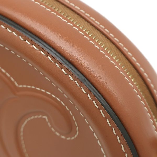 Celine Shoulder Bag Oval Perth Cuir Triomphe Leather Tan Gold Brown Mini — view 7
