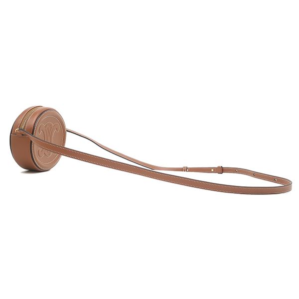 Celine Shoulder Bag Oval Perth Cuir Triomphe Leather Tan Gold Brown Mini — view 2
