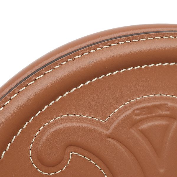 Celine Shoulder Bag Oval Perth Cuir Triomphe Leather Tan Gold Brown Mini — view 6